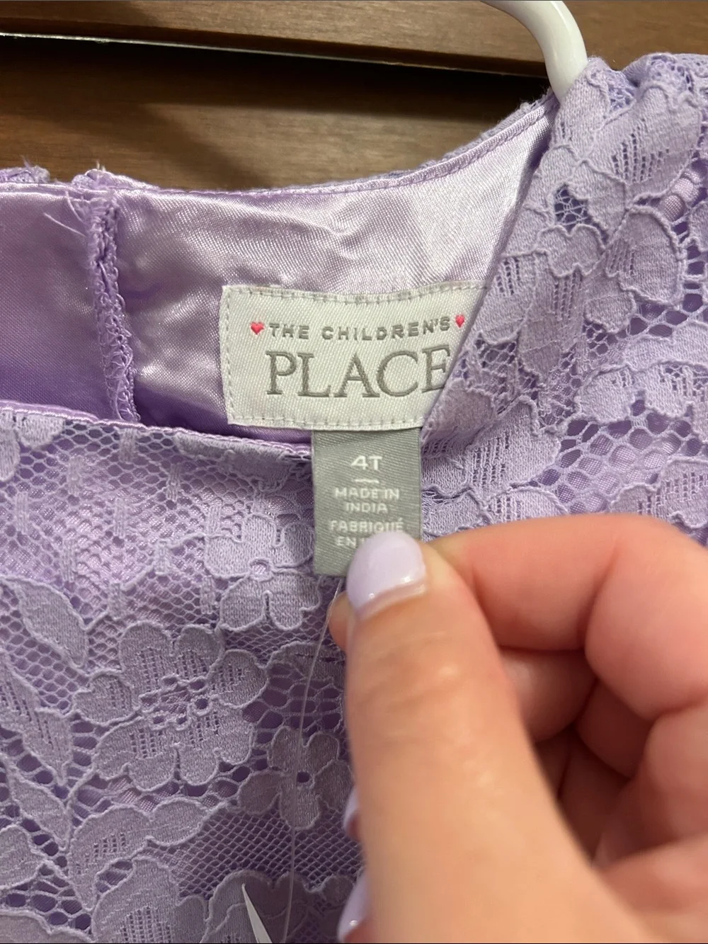 The Children's Place Lilac Lace Flutter Sleeve Party Dress